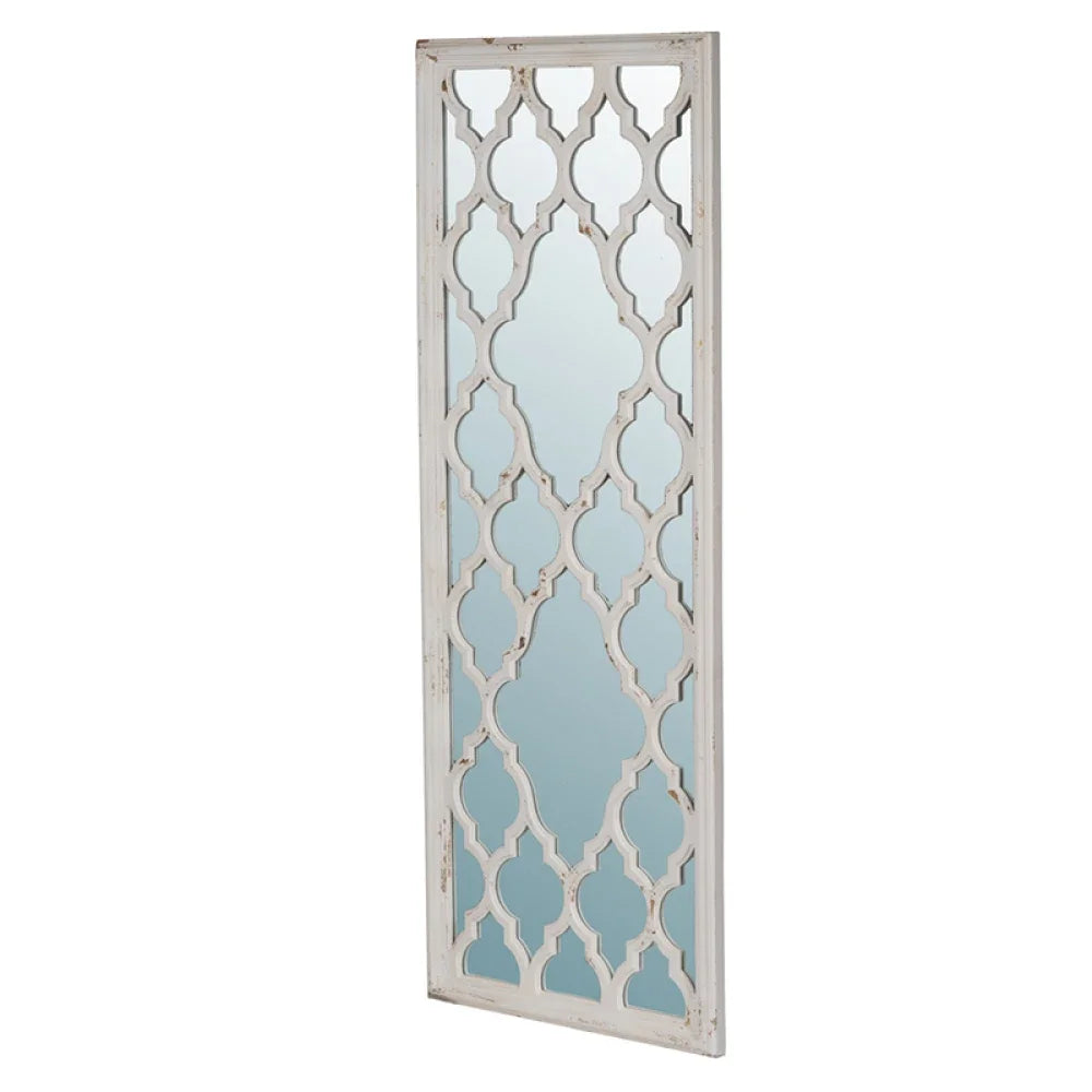 24 Inch X 60 Inch Distressed White Full Body Floor Mirror for Bathroom Bedroom Living Room