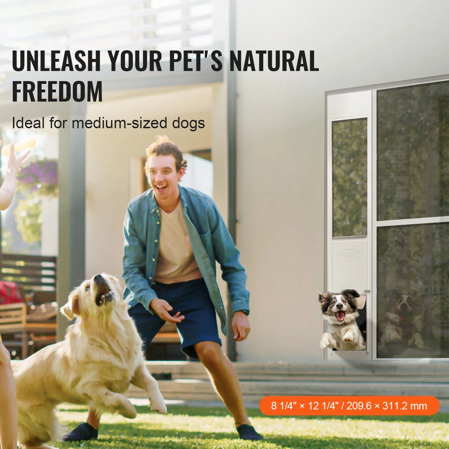 SucceBuy Adjustable Height Dog Door For Sliding Glass Doors
