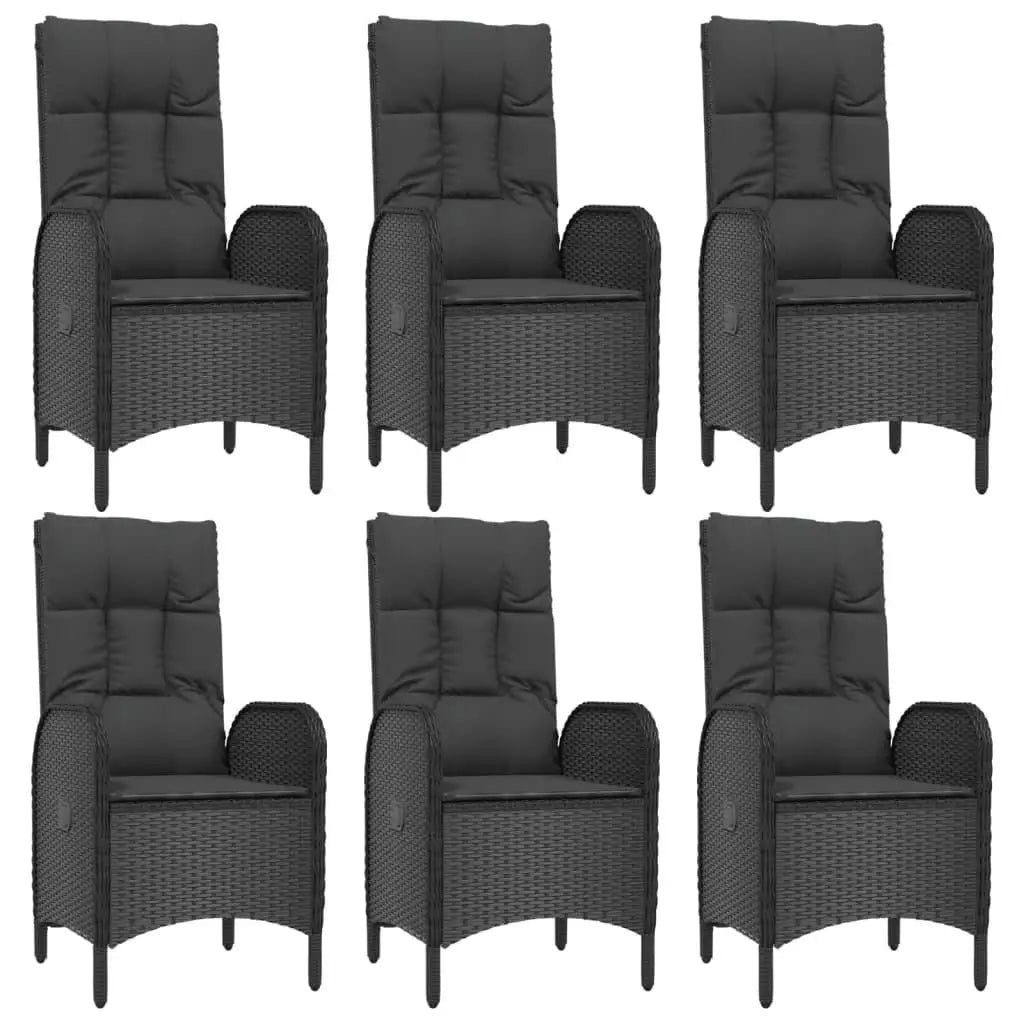 Garden Dining Set for 8 People Black PE Rattan Outdoor Furniture Patio Table and Chairs Set for Backyard Dining