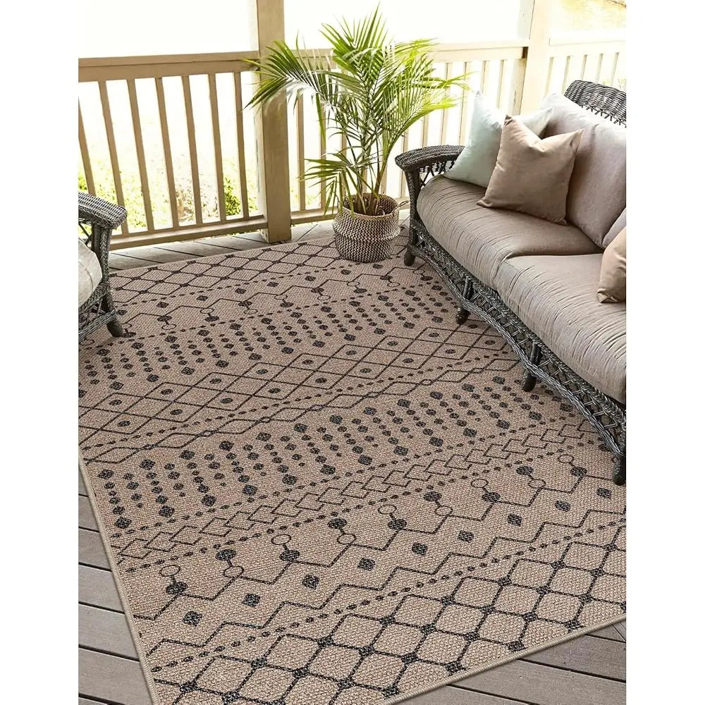 Modern Easy Jute Rug, Large Washable Outdoor Rug 5X7 Living Room Rugs, Beige Sisal Dining Room Rugs, Farmhouse Natural Bedroom