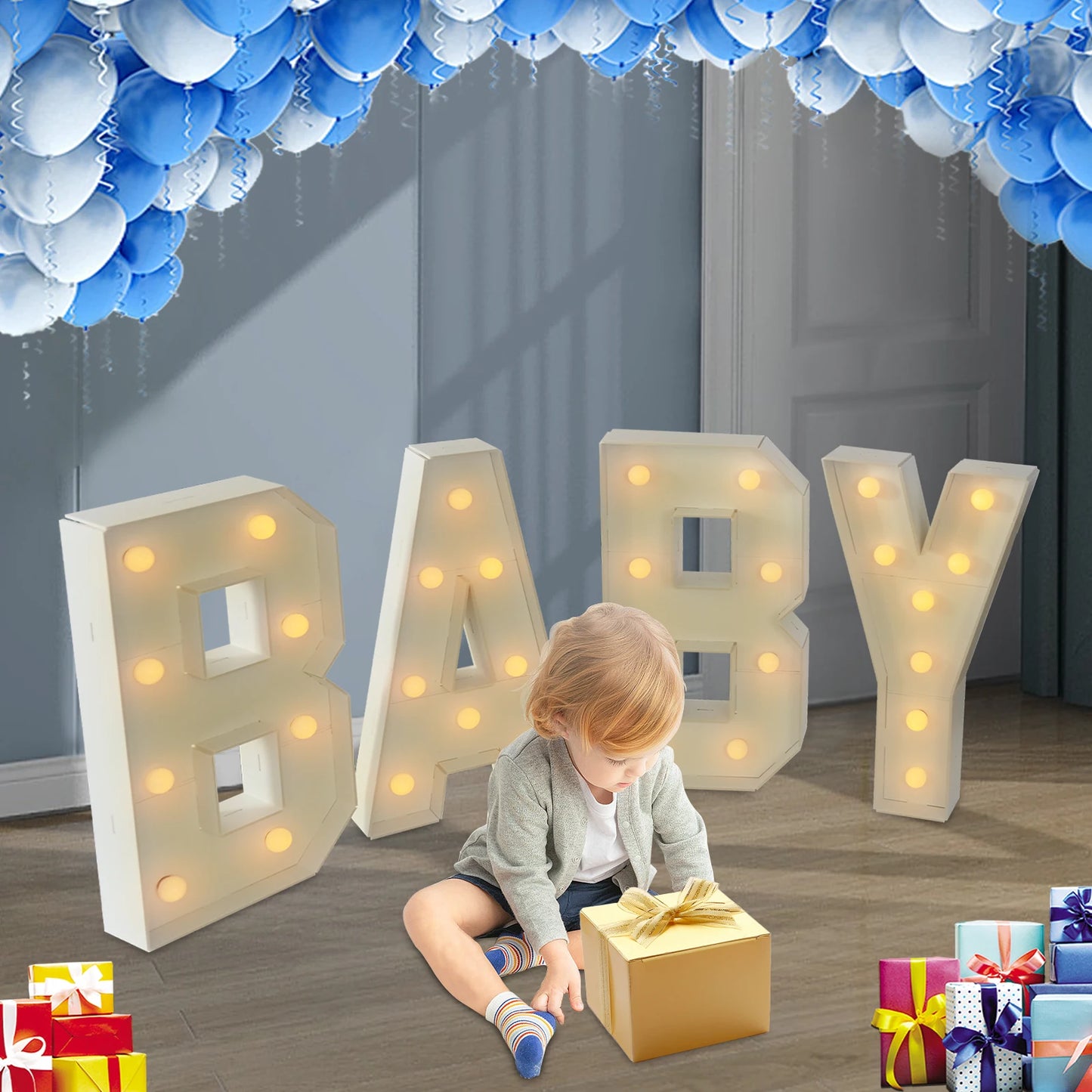 Light Up Letters Led Lights White For Baby Birthdays
