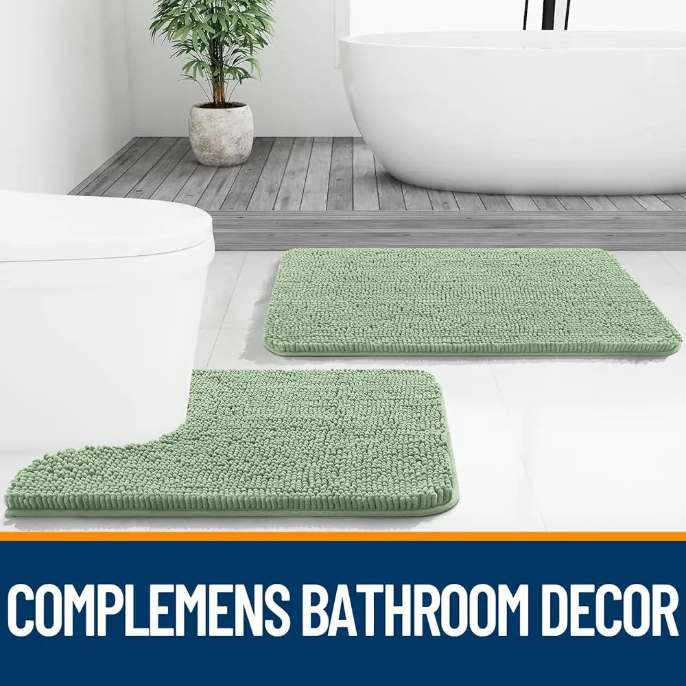 Bathroom Rugs 30X20, Extra Soft Absorbent Chenille Bath Rugs, Rubber Backing Qui Dry, Hine Washable Bath Mats For Bathroom
