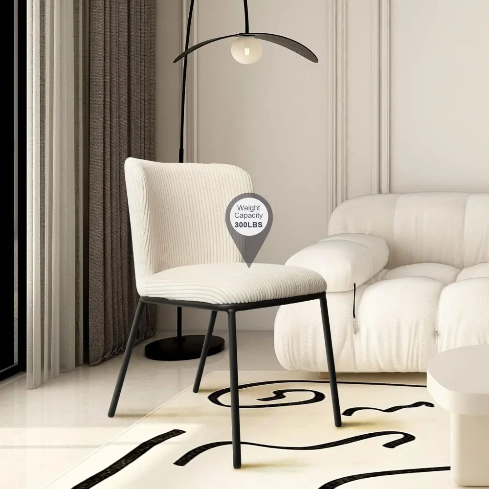 Modern Dining Chairs Set of 4,for Living Room/Dining Room, Upholstered Corduroy Accent Side Leisure Chairs