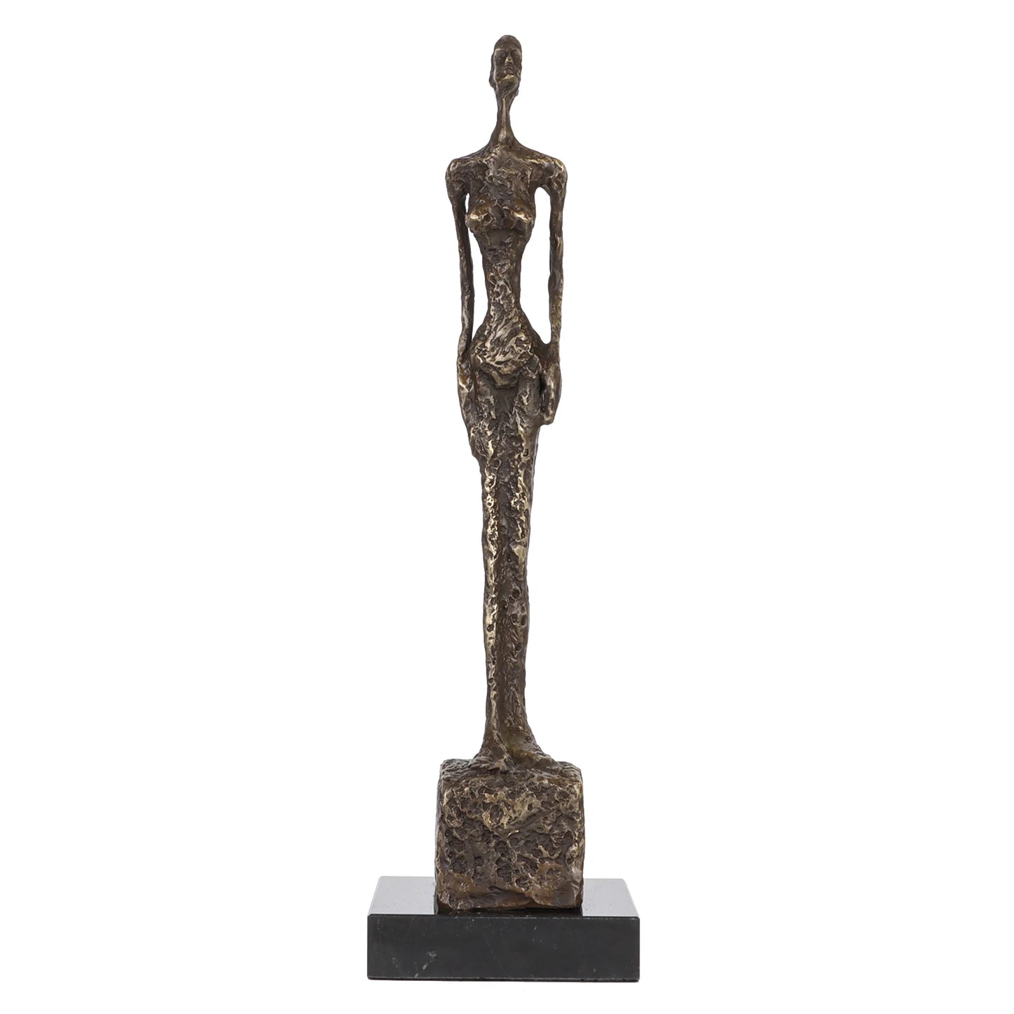 Bronze Standing Woman Skeleton Statue Giacometti Famous Sculpture Art Handmade Replica for Home Decoration Collection 42cm