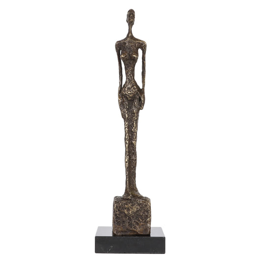 Bronze Standing Woman Skeleton Statue Giacometti Famous Sculpture Art Handmade Replica for Home Decoration Collection 42cm