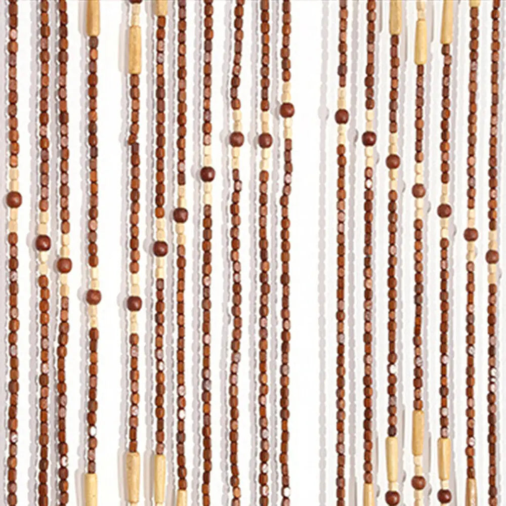 32 Lines Porch Partition Curtain Wooden Beads Curtain Bedroom Living Room Curtain Natural Wooden Bead Door Curtain