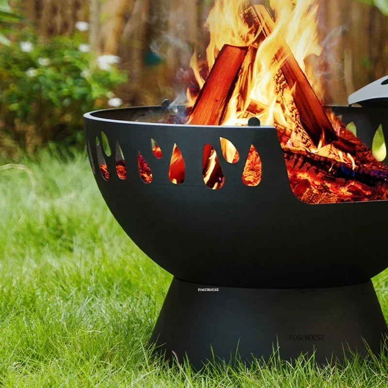 Nordic Multi Purpose Fire Pits for Villa Courtyard Garden Portable Outdoor Heater Round Fire Stove