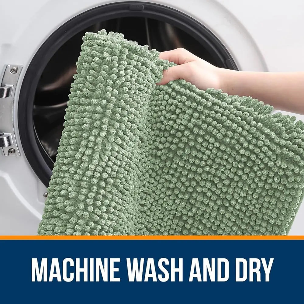Bathroom Rugs 30X20, Extra Soft Absorbent Chenille Bath Rugs, Rubber Backing Qui Dry, Hine Washable Bath Mats For Bathroom