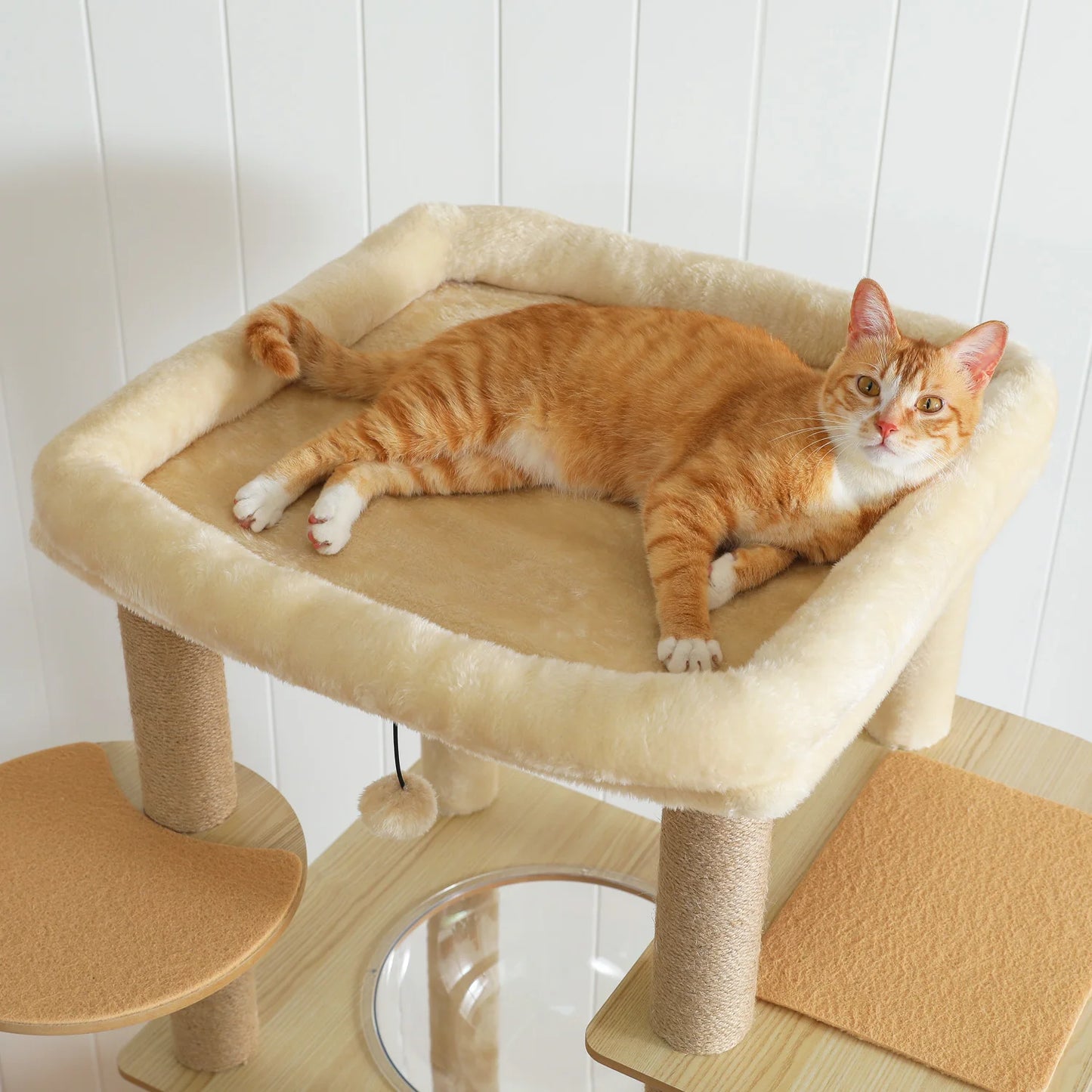 Multi Level Cat Tree with Sisal Scratching Posts Large Top Perch Cat Condo Indoor Wooden Cat Tower Cat Scratcher Cat Toys