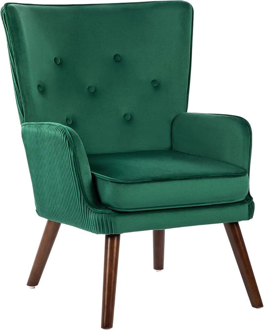 Modern  Armchair with High Back, 4" Thick Seat Cushion, Upholstered Single Sofa Chair for Living Room Bedroom Reading