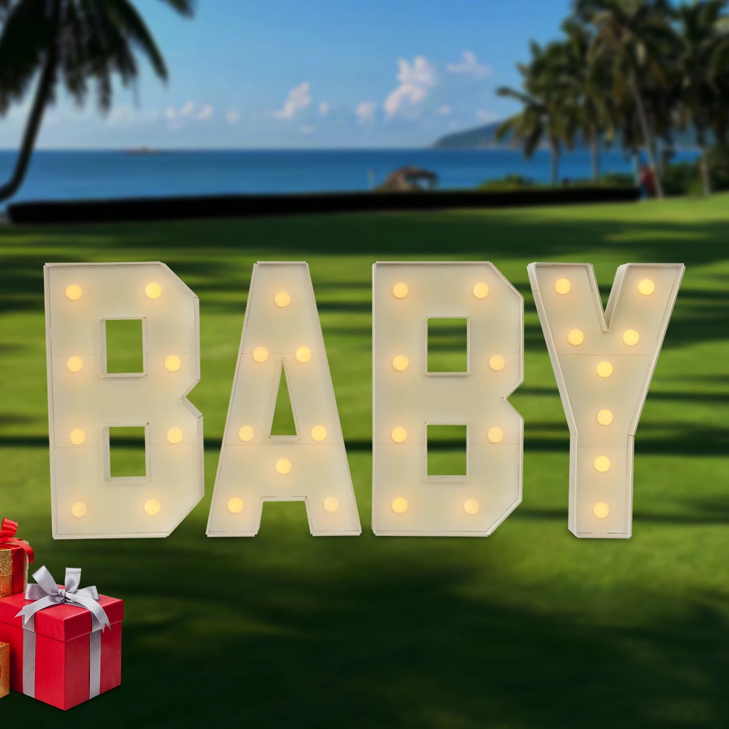 Light Up Letters Led Lights White For Baby Birthdays