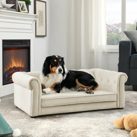 Elegant Rectangle Pet Bed for Small and Medium Dogs Durable Elevated Dog Sofa Bed Comfortable Dog Couch