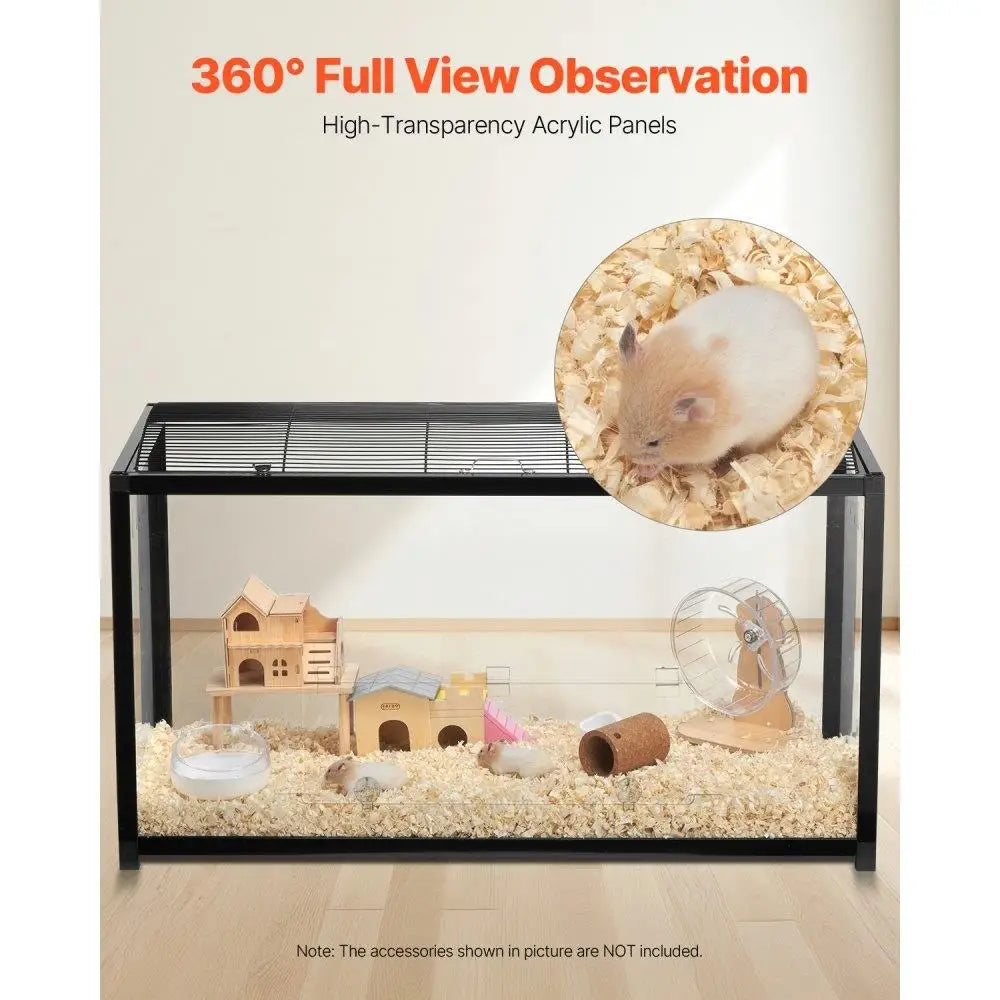 Large Clear Hamster Cage 37.8 Inch for Pet Rodents Gerbil Mouse Habitat