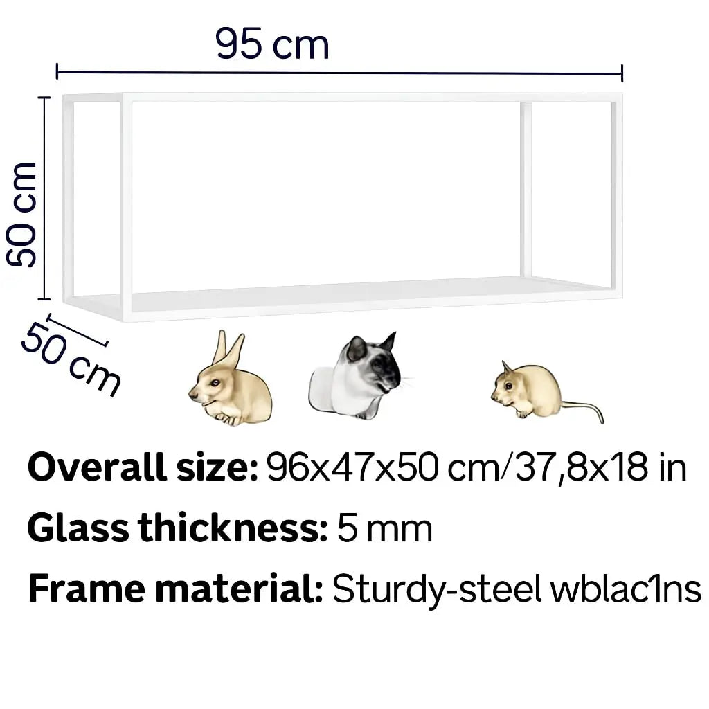 Hamster Cage 360 Degree Viewing Transparent Hamster Habitat with Universal Wheels Chew Proof Dual Door Small Animal Habitat Portable
