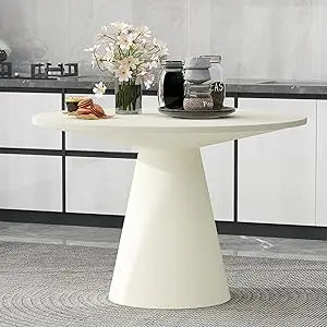 Round Dining Table Retro Style Wooden Kitchen Table for Living Room Black