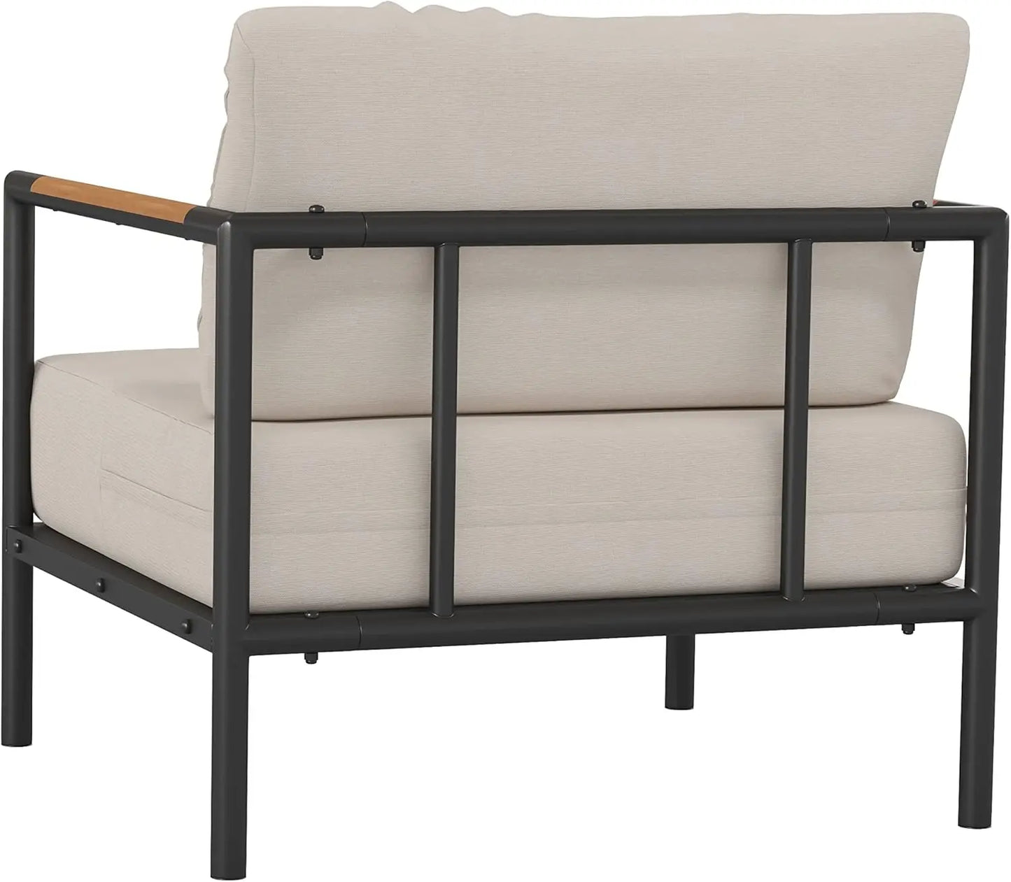 Lea Indoor/Outdoor Patio Chair with Cushions - Modern Aluminum Framed Chair