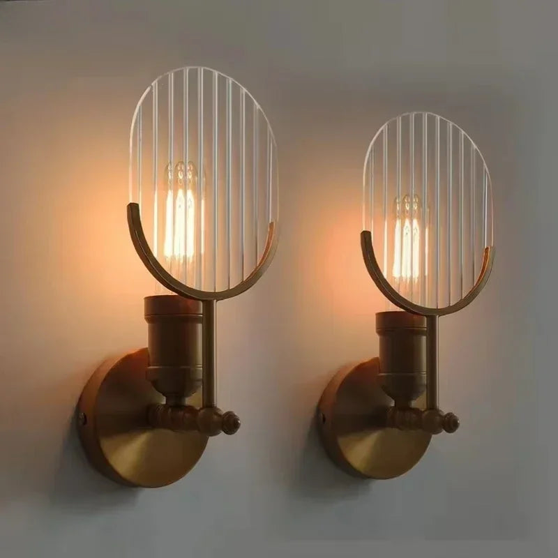 Modern Glass LED Wall Lamp Sconce Bedroom Light Fixture for Home Decor Nordic Foyer Living Room Corridor E27 Luminaire