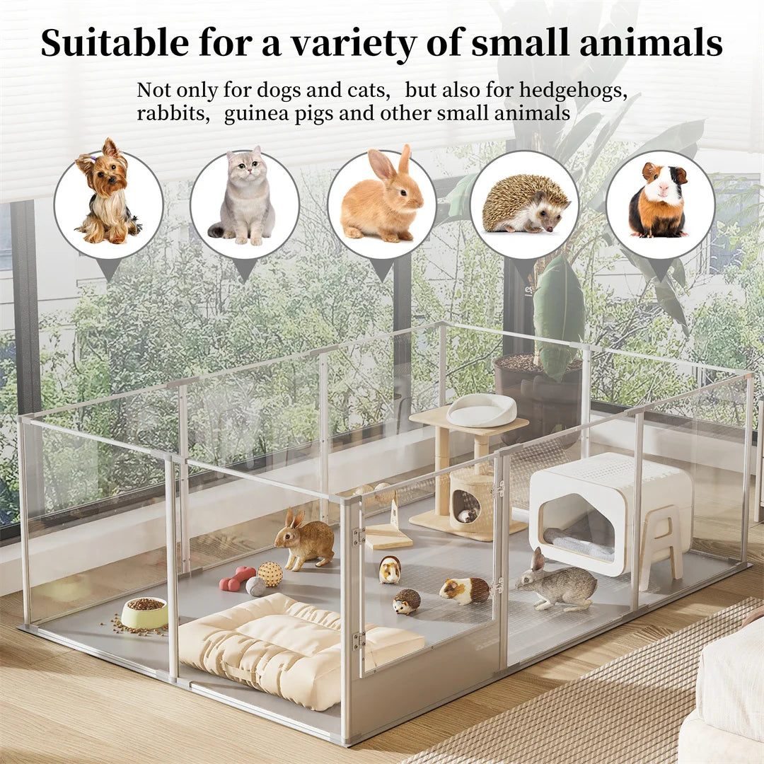 Whelping Playpen Clear Acrylic Dog Fence Waterproof Pad