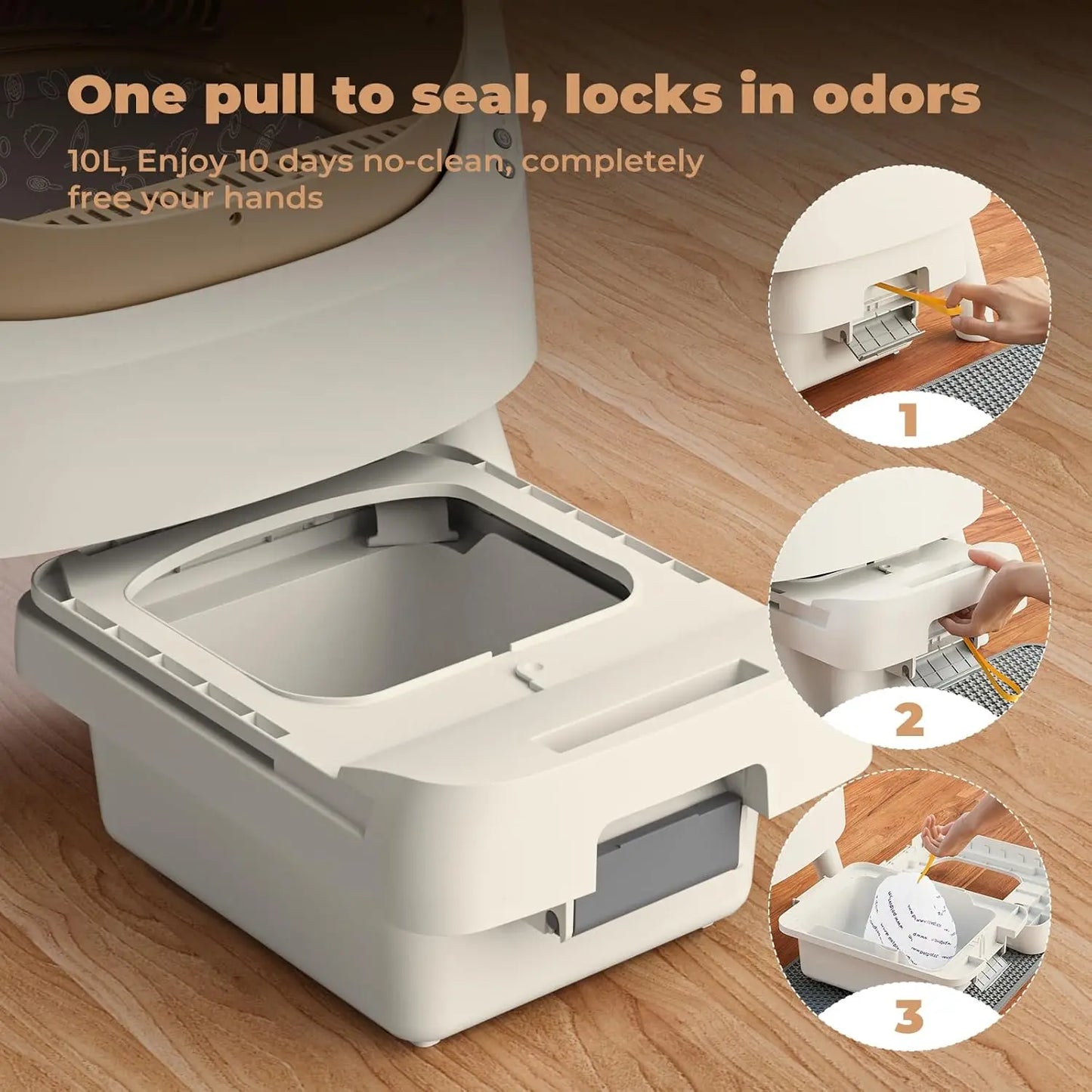 Autoscooper 11, Self-Cleaning Automatic Cat Litter Box, with Open-Top Design,Coffee Brown(Manufacture by PETPIVOT INC)