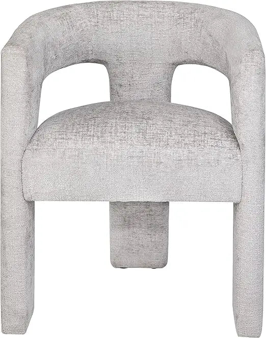 Jofran Gwen Modern Luxury Jacquard Fabric Upholstered Accent Sculpture Dining Armchair Natural