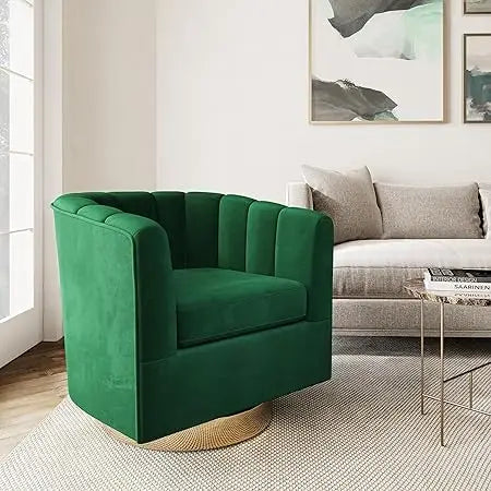 Swivel Accent Chair Wide Modern Upholstered Armchair 360 Degree Swivel Comfy Single Sofa Side Chair for Living Room Bedroom