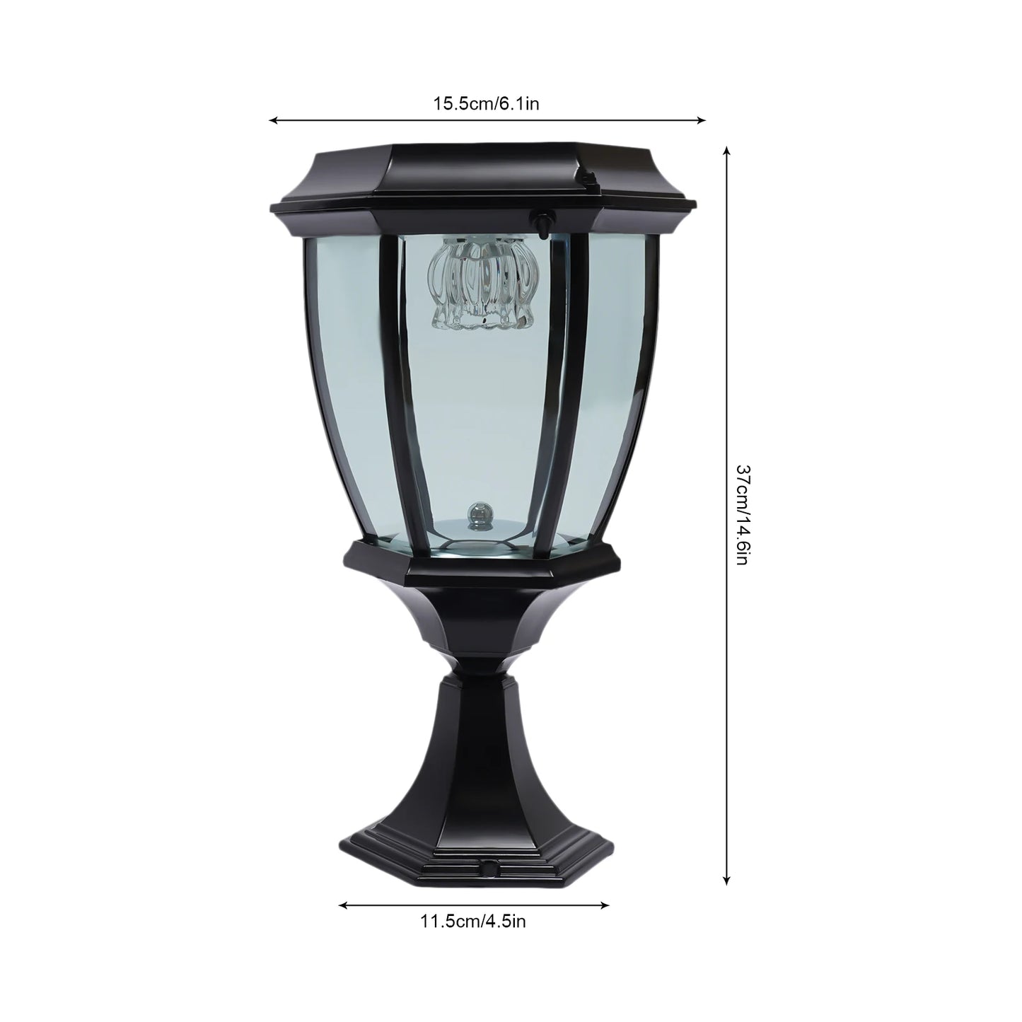 Outdoor Solar Post Lights Waterproof LED Landscape Light Energy Saving Lantern for Fence Deck or Patio Black