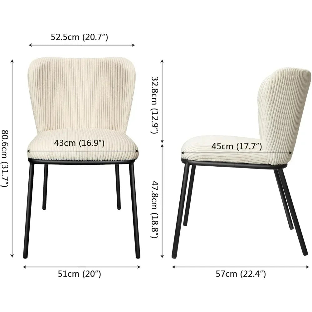 Modern Dining Chairs Set of 4,for Living Room/Dining Room, Upholstered Corduroy Accent Side Leisure Chairs
