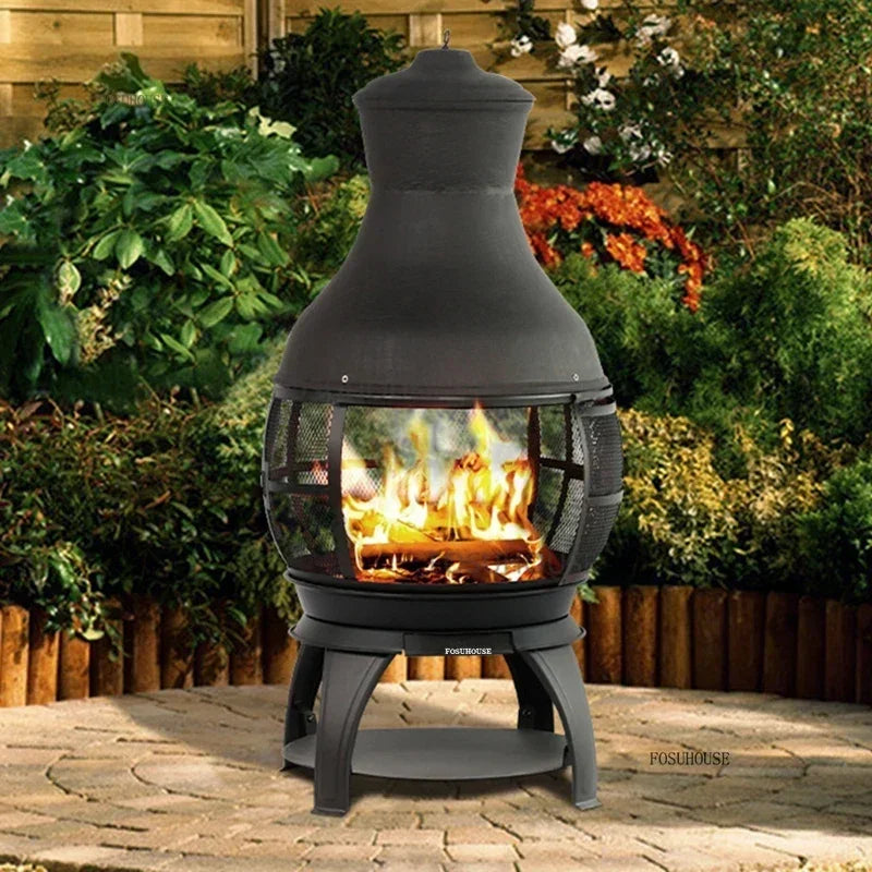 Nordic Iron Outdoor Fireplaces Winter Stove Charcoal Brazier Creative Household Garden Heater