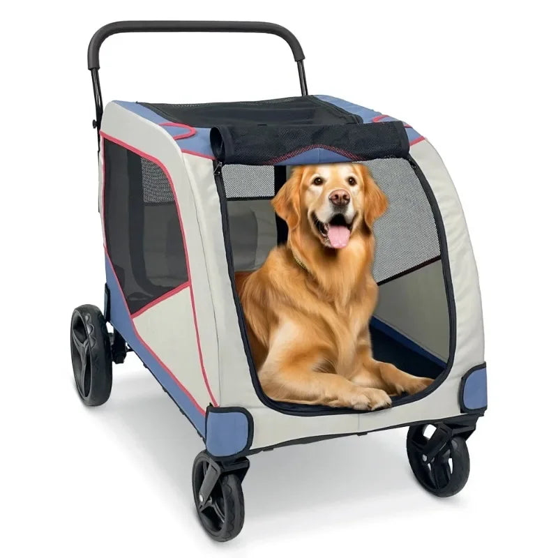 Pet Stroller for Large or 2 Dogs Cats Jogger Wagon with 4 Wheels