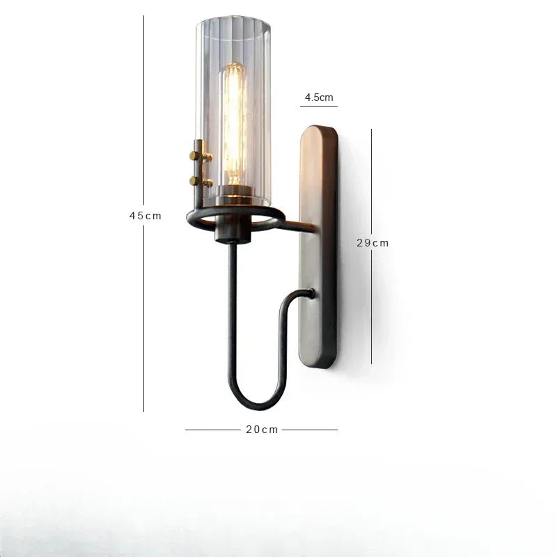Modern Glass LED Wall Lamp Sconce Bedroom Light Fixture for Home Decor Nordic Foyer Living Room Corridor E27 Luminaire