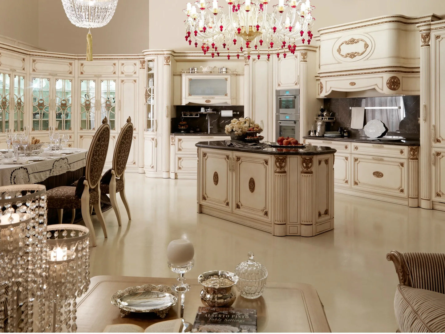 Solid Wood Kitchen Furniture Modular Cabinets with Plywood Carcase and Various Accessories