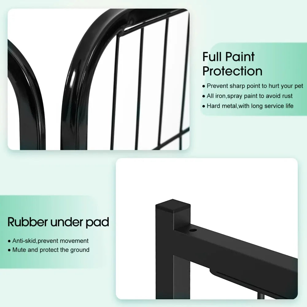 Dog Playpen Indoor 40 Inch 16 Panels Metal Dog Pen Pet Fence Outdoor Exercise Pen with Doors
