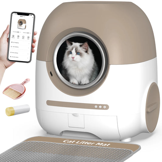 Automatic Cat Litter Box Robot Self Cleaning Litter Box APP Control 70 Plus 10L WiFi Support Anti Pinch Design