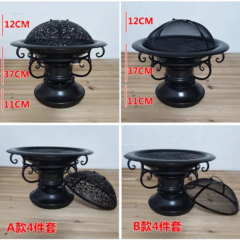 Nordic Winter Fire Pits Smokeless Carbon Charcoal Brazier Grill Stand Heating Barbecue Stove Indoor Fire Wood Heater