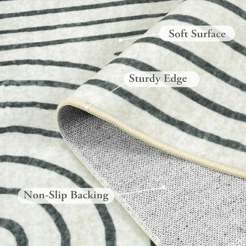 Abstract 8x10 Area Rugs for Living Room and Bedroom Soft Washable Non Slip Modern Dining Room Rug