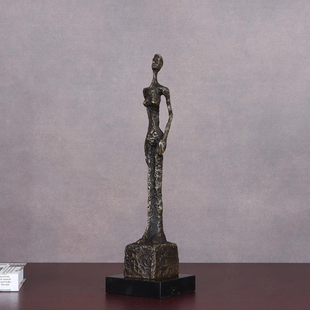 Bronze Standing Woman Skeleton Statue Giacometti Famous Sculpture Art Handmade Replica for Home Decoration Collection 42cm