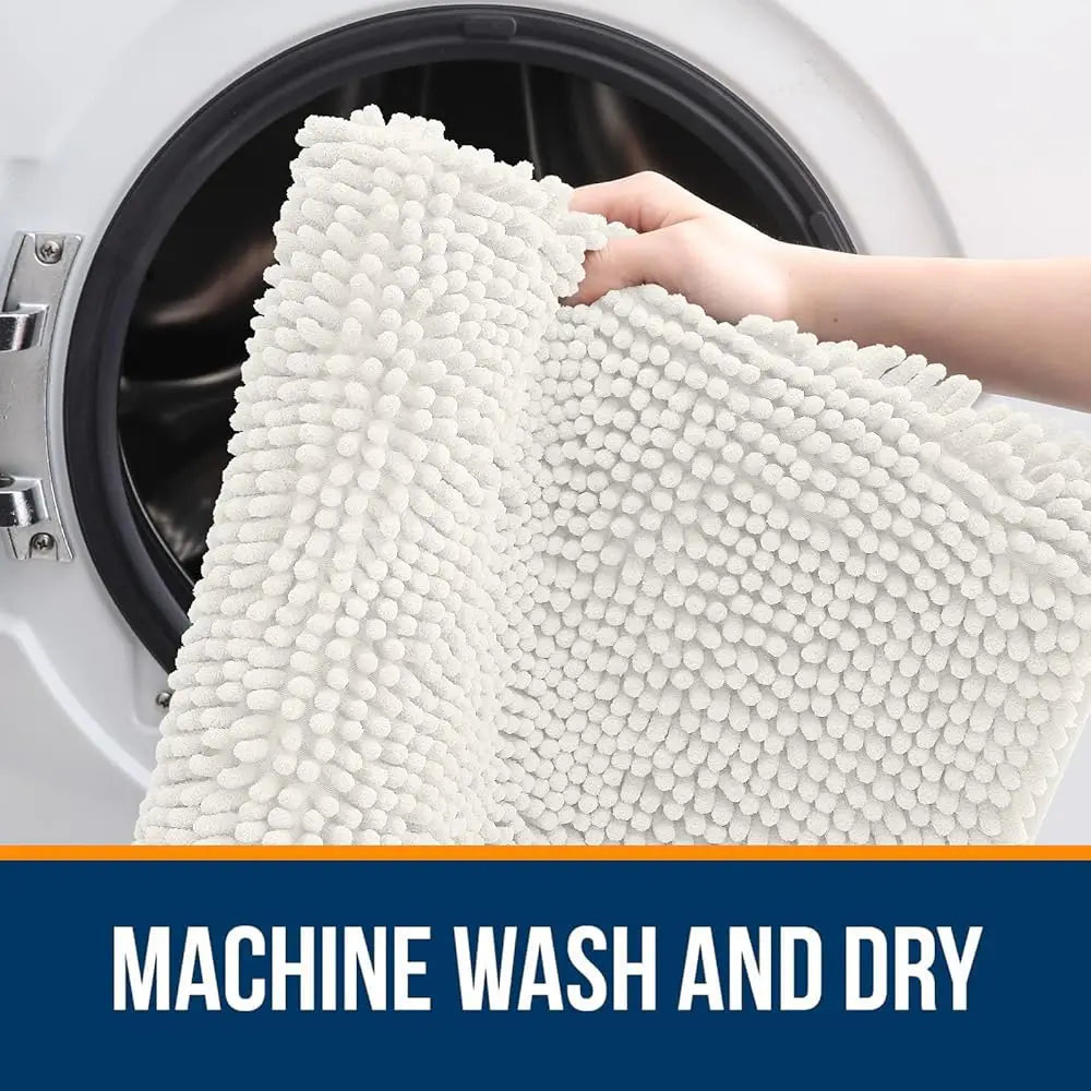 Bathroom Rugs 30X20, Extra Soft Absorbent Chenille Bath Rugs, Rubber Backing Qui Dry, Hine Washable Bath Mats For Bathroom