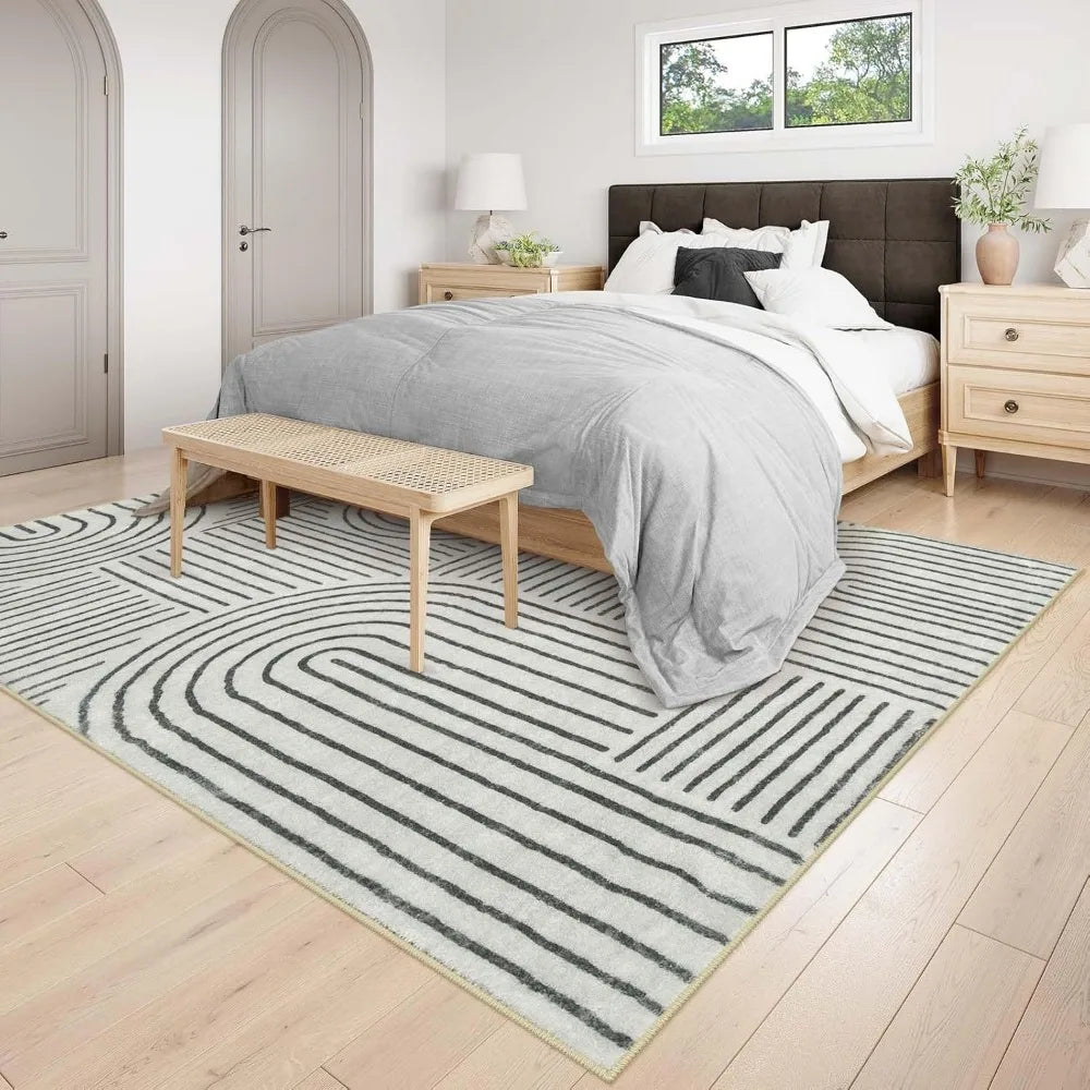 Abstract 8x10 Area Rugs for Living Room and Bedroom Soft Washable Non Slip Modern Dining Room Rug