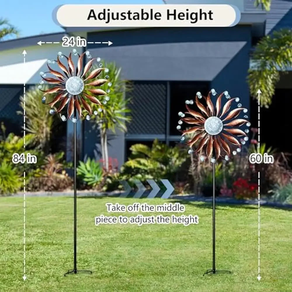 84 Inch Metal Wind Spinner Yard and Garden Decor Large Outdoor Windmill Art Rust Resistant Waterproof 360 Degree
