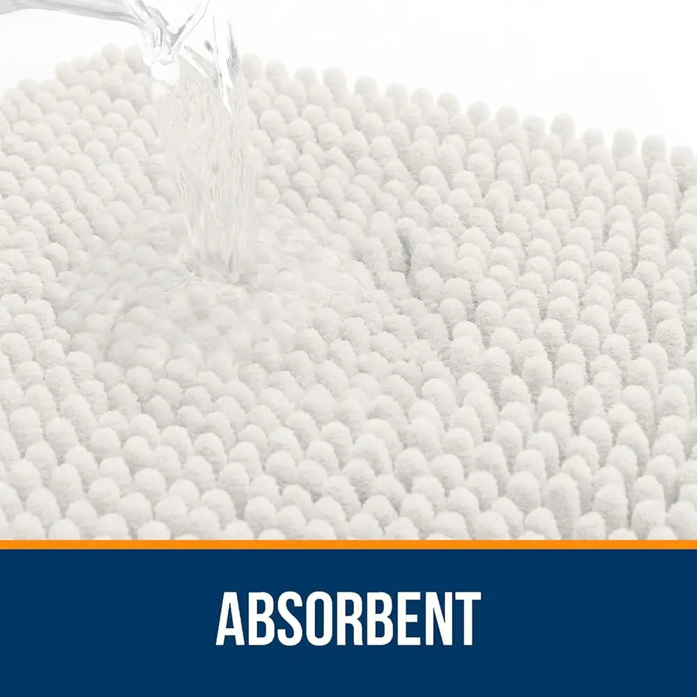 Bathroom Rugs 30X20, Extra Soft Absorbent Chenille Bath Rugs, Rubber Backing Qui Dry, Hine Washable Bath Mats For Bathroom