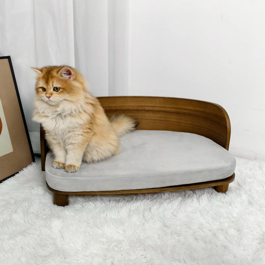 BingoPaw S M Elevated Cat Bed Wooden Indoor Cat Couch Bed Pet Sofa Chair Lounge for Kitty Puppy or Small Animal