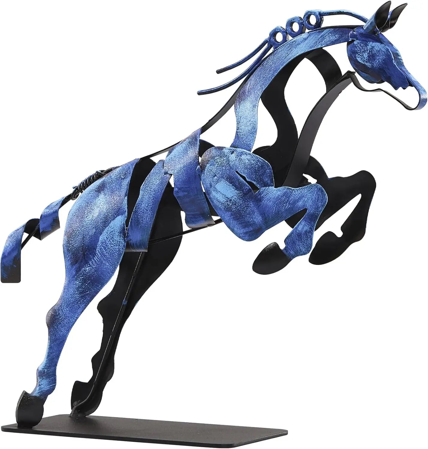 Horse Statue, Unique Metal Art Handmade Sculpture for Home Decor, Rustic Decor, Gifts for Horse Lovers (Brown)