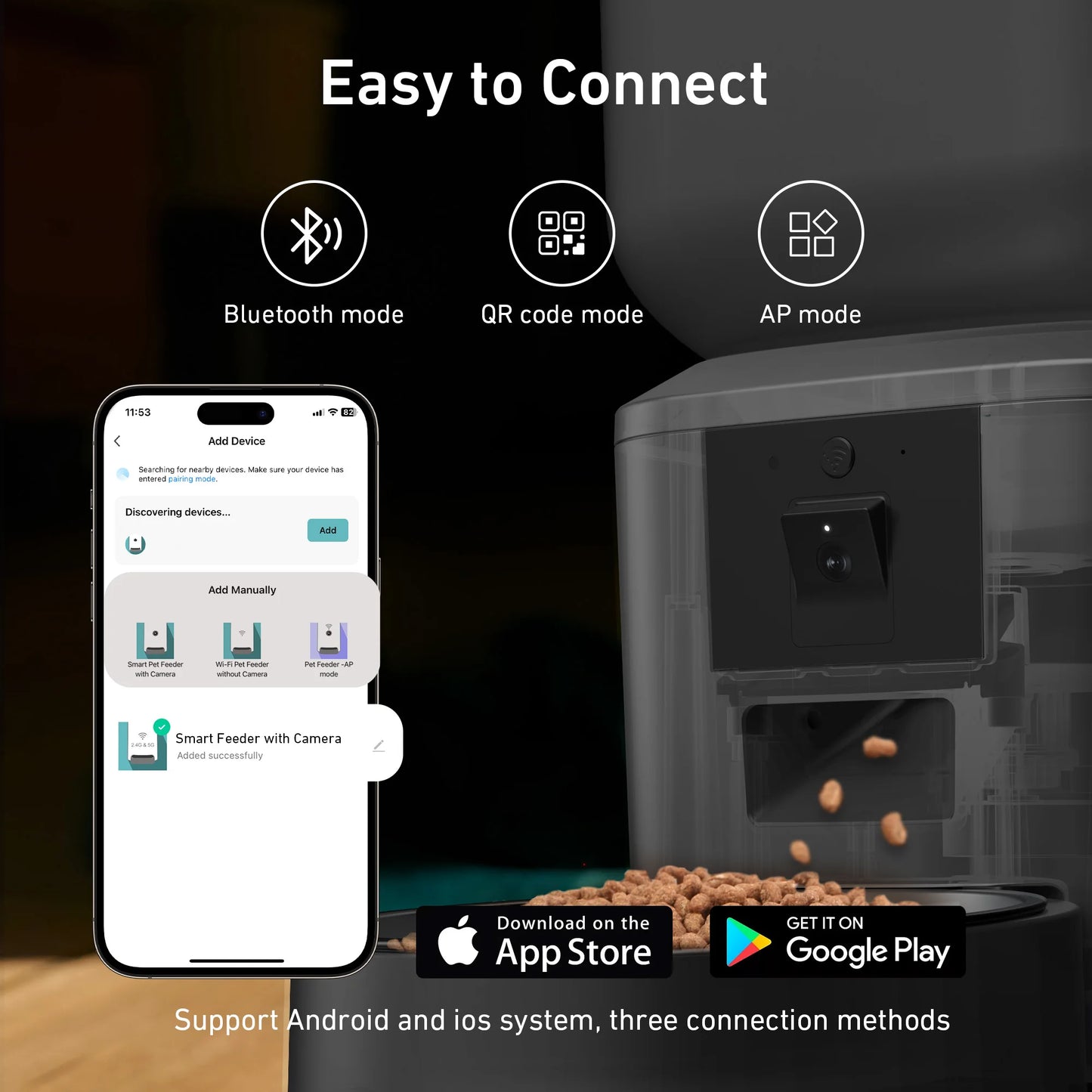 Automatic Dog Feeders with Camera 1080P HD 5G WiFi Pet Feeder Tuya App Control Automatic Cat Dog Food Dispenser Furpipi