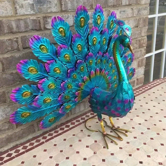Exquisite Peacock Statue Large Metal Animal Sculpture Crafts Ornaments