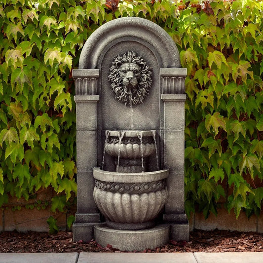 50 Inch High Outdoor Fountain with LED Lights for Garden Terrace Balcony and Corridor