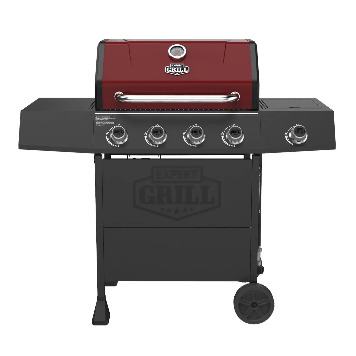 Expert Grill 4 Burner Propane Gas Grill with Side Burner in Blue for Outdoor Cooking and BBQ