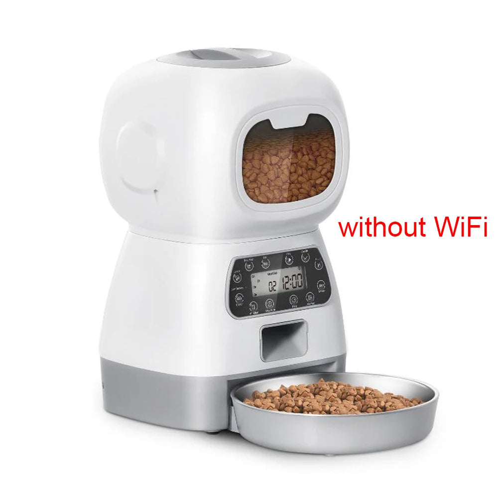 3.5L Automatic Pet Feeder For Cats WiFi Smart Dog Feeder With Voice Recorder Large Capacity Timing Cat Food Dispenser