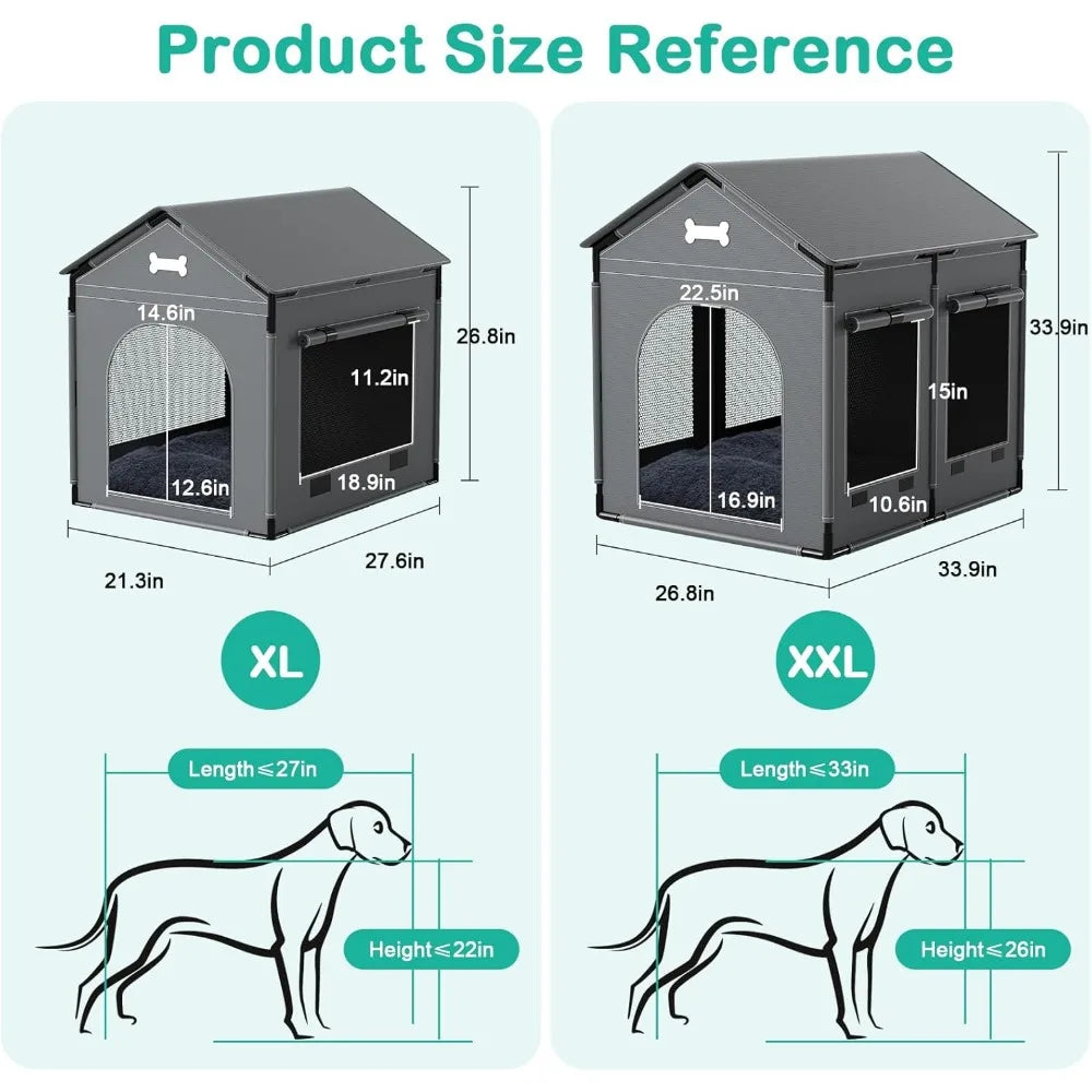 2XL Indoor Dog House Kennel Bed With Cushion Winter Warm