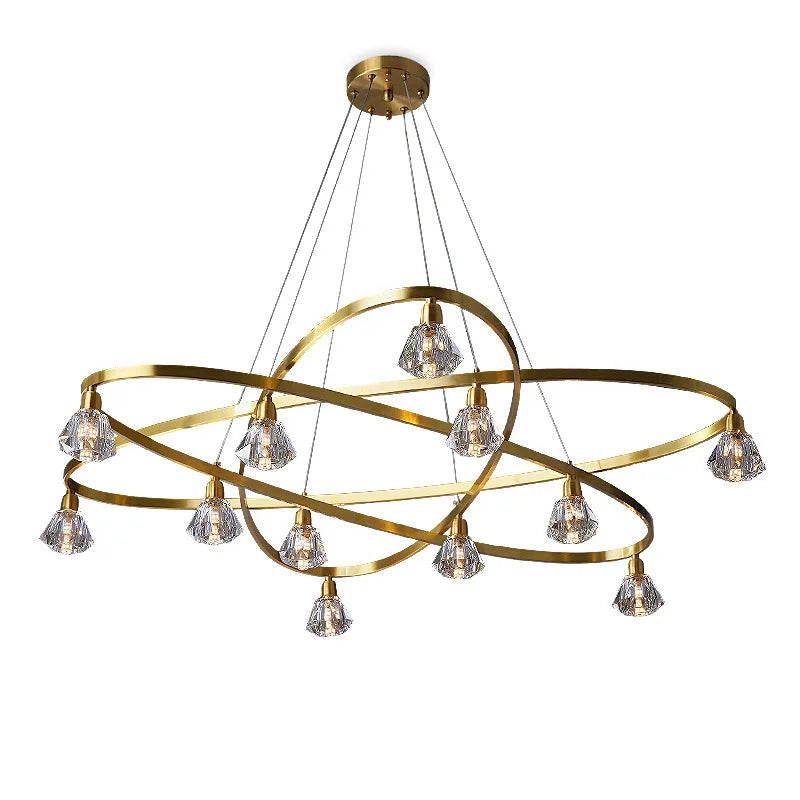 Modern Luxury Crystal LED Ceiling Chandelier Hanging Wire Fixture for Living Room Bedroom Home Decor Indoor Lighting