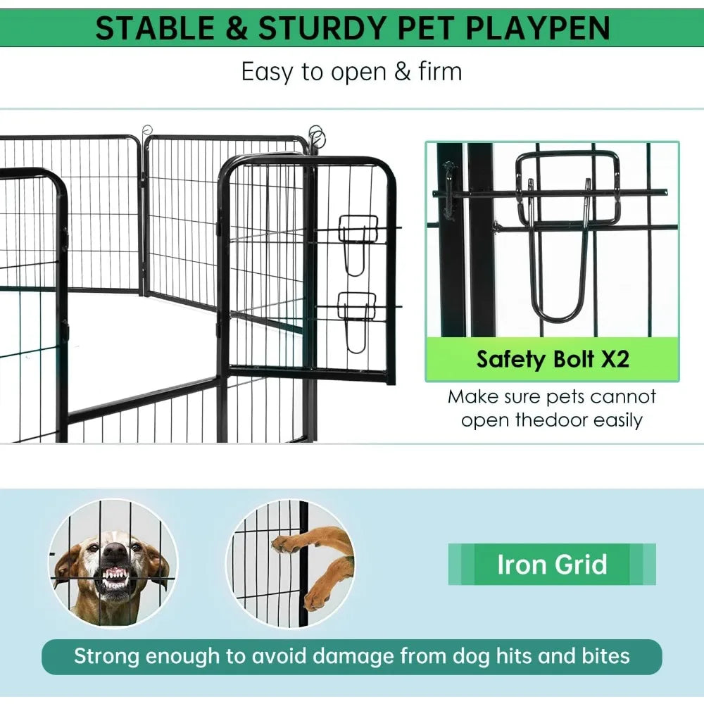 Dog Playpen Indoor 40 Inch 16 Panels Metal Dog Pen Pet Fence Outdoor Exercise Pen with Doors